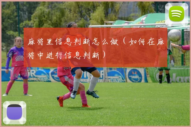 麻将里信息判断怎么做（如何在麻将中进行信息判断）
